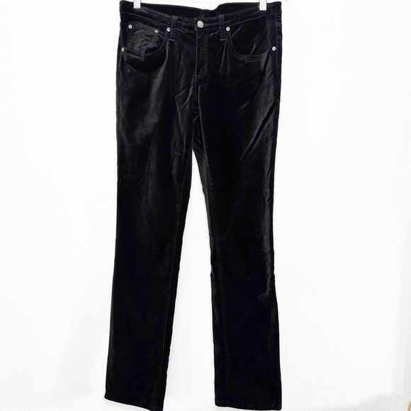Sundance Velveteen Jeans Black Size 6 Stretch Velvet Quiet Luxury Academia Mod - Picture 2 of 16